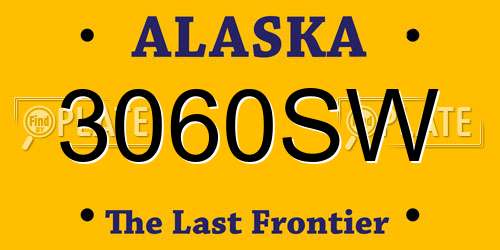 3060SW Alaska License Plate