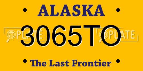 3065TO Alaska License Plate