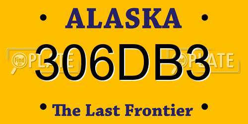 306DB3 Alaska License Plate