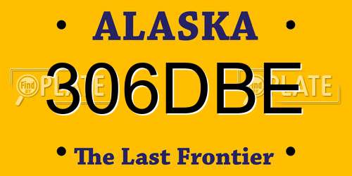 306DBE Alaska License Plate