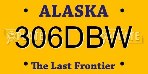 306DBW Alaska License Plate