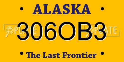 306OB3 Alaska License Plate