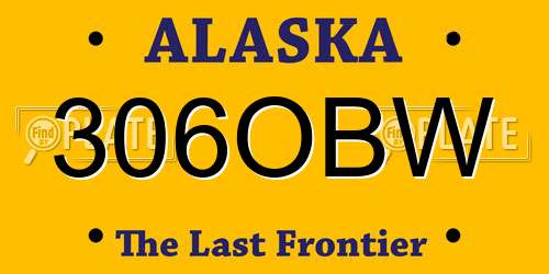 306OBW Alaska License Plate