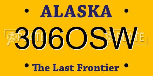306OSW Alaska License Plate