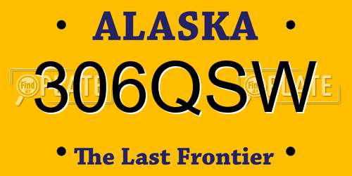 306QSW Alaska License Plate