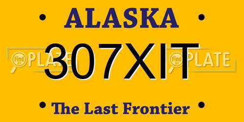 307XIT Alaska License Plate