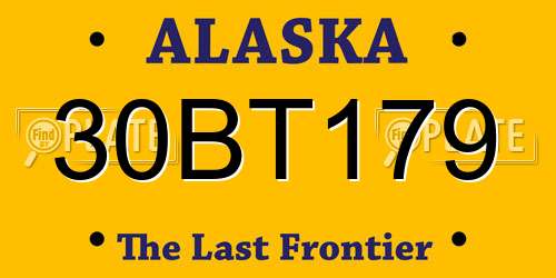 30BT179 Alaska License Plate