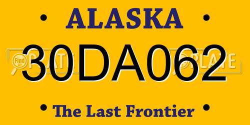 30DA062 Alaska License Plate