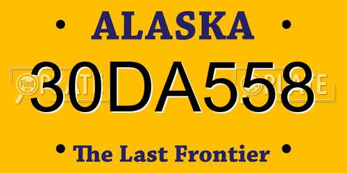 30DA558 Alaska License Plate