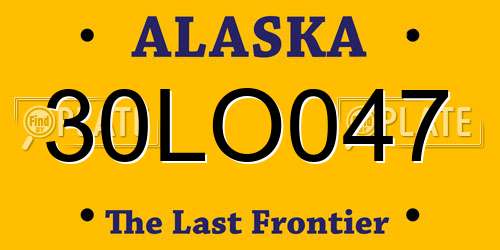 30LO047 Alaska License Plate