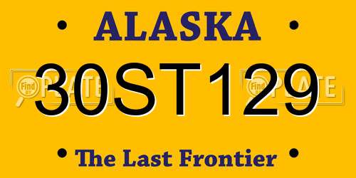30ST129 Alaska License Plate
