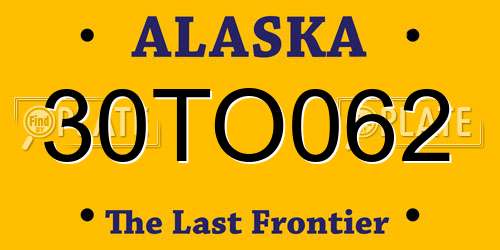 30TO062 Alaska License Plate