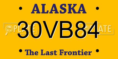 30VB84 Alaska License Plate