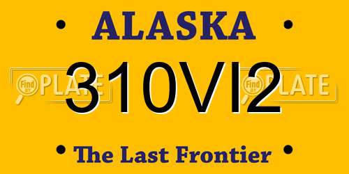 310VI2 Alaska License Plate