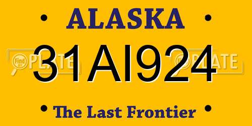 31AI924 Alaska License Plate