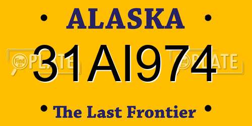 31AI974 Alaska License Plate