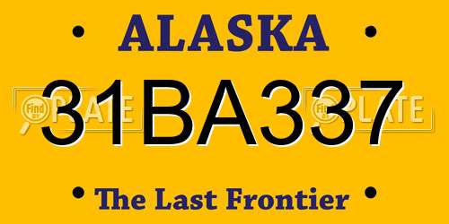 31BA337 Alaska License Plate