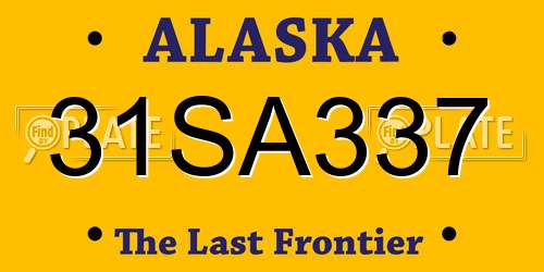 31SA337 Alaska License Plate