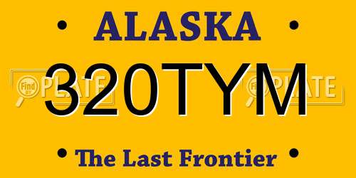 320TYM Alaska License Plate