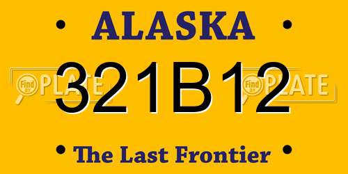 321B12 Alaska License Plate