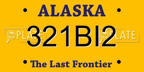 321BI2 Alaska License Plate