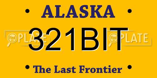 321BIT Alaska License Plate