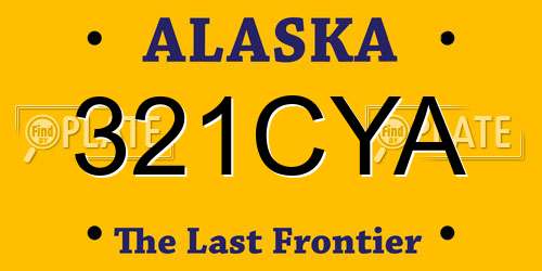 321CYA Alaska License Plate