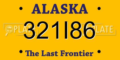 321I86 Alaska License Plate
