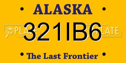 321IB6 Alaska License Plate