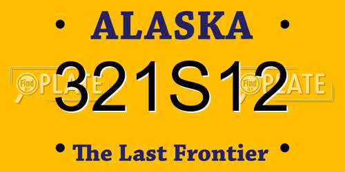 321S12 Alaska License Plate