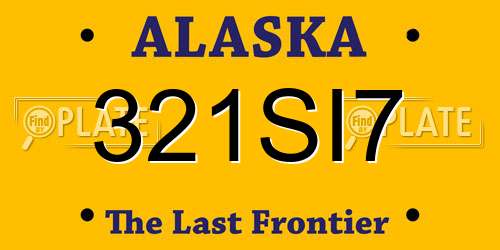 321SI7 Alaska License Plate