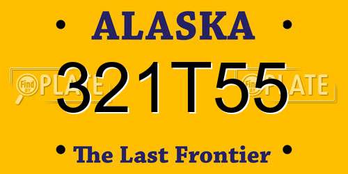321T55 Alaska License Plate