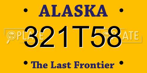 321T58 Alaska License Plate