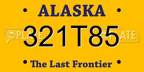 321T85 Alaska License Plate