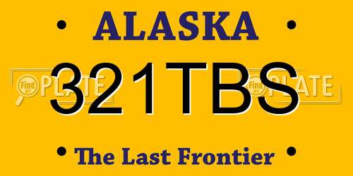 321TBS Alaska License Plate