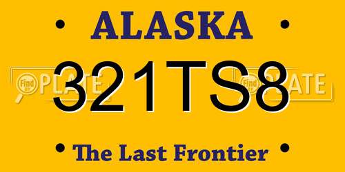 321TS8 Alaska License Plate