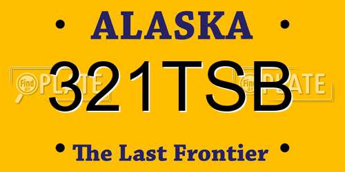 321TSB Alaska License Plate