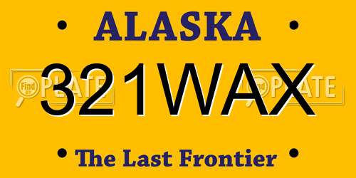 321WAX Alaska License Plate
