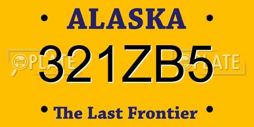 321ZB5 Alaska License Plate