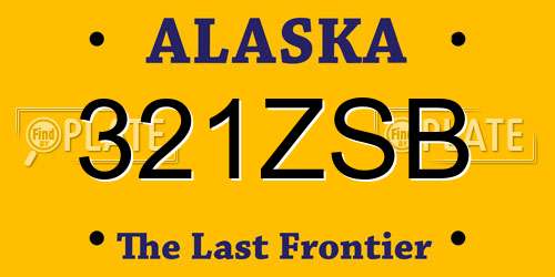 321ZSB Alaska License Plate