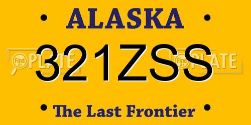 321ZSS Alaska License Plate