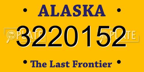 3220152 Alaska License Plate