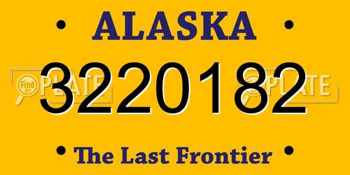 3220182 Alaska License Plate