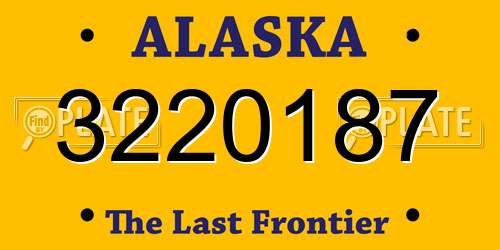 3220187 Alaska License Plate