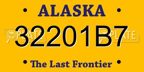 32201B7 Alaska License Plate