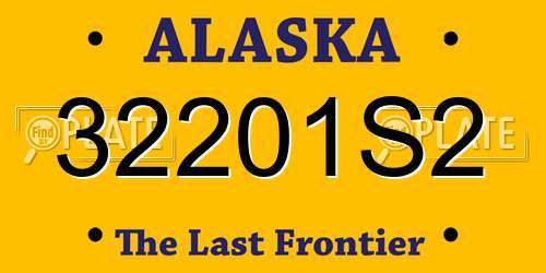 32201S2 Alaska License Plate