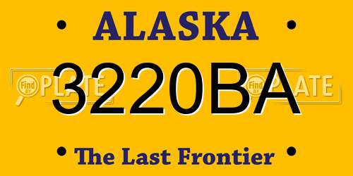 3220BA Alaska License Plate