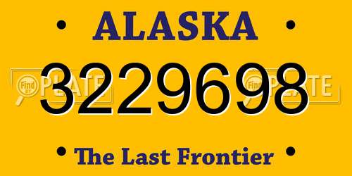 3229698 Alaska License Plate