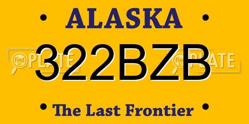 322BZB Alaska License Plate