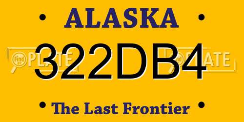 322DB4 Alaska License Plate
